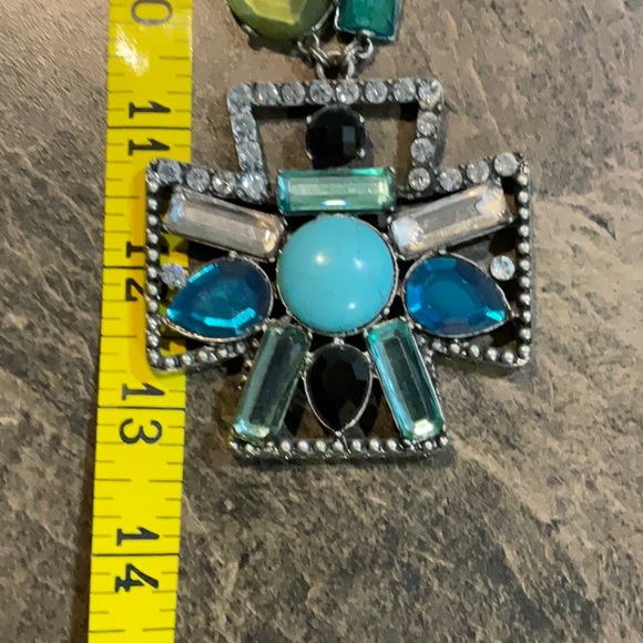 Cross like rhinestone necklace - Picture 4 of 6